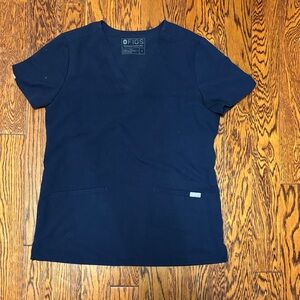 Figs Women's Dark Blue Short Sleeve Top size small